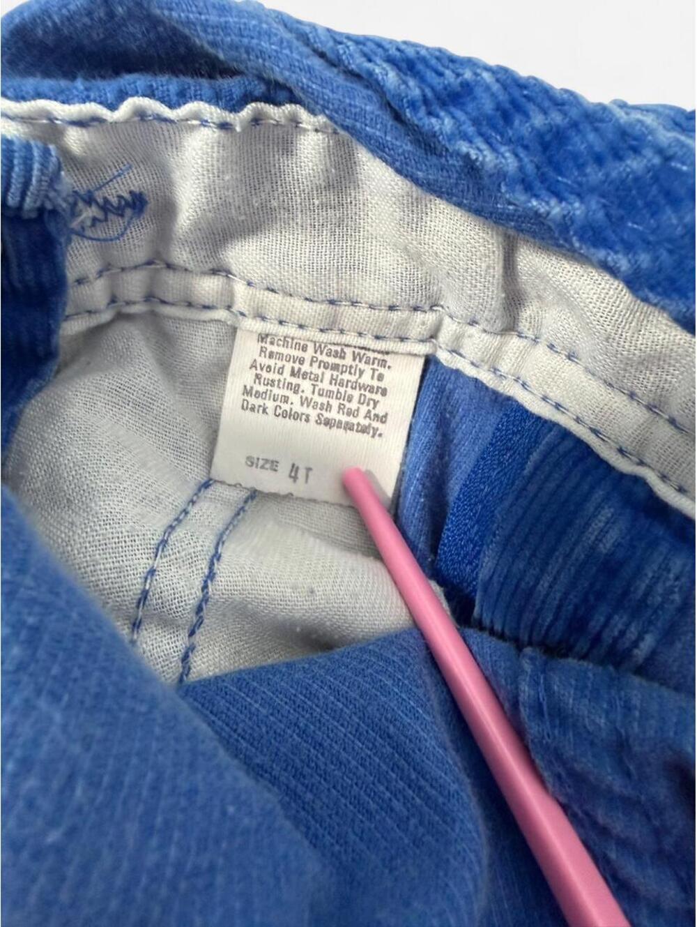 1999 Vintage OshKosh B'gosh Blue Corduroy Overalls 4T - Picture 7 of 8